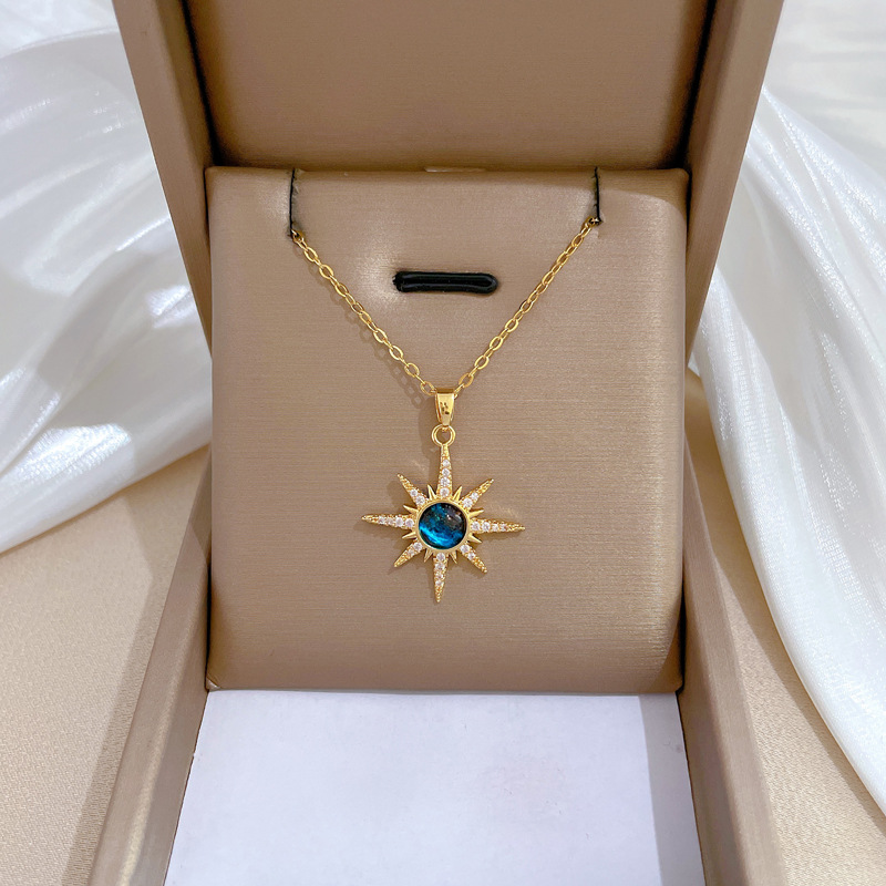 【 Titanium Steel 】 Starlight Planet Zircon Light Luxury and Elegant Full diamond necklace, versatile collarbone chain Titanium steel chain for women full figure