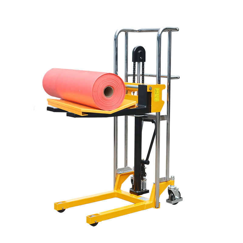 Relift circular material electric-hydraulic lift truck 400KG V-shaped plate and roll film stacker manual feeding frame Item Picture