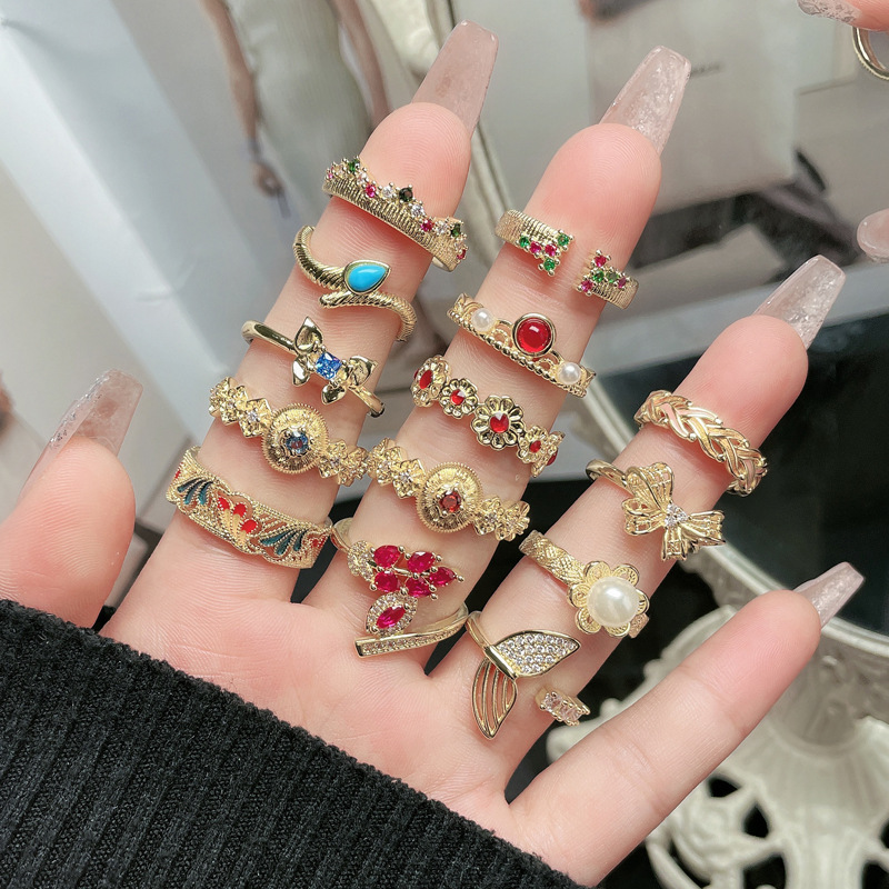 A light luxury court-style drip glaze, ancient brushed, simple open ring, elegant and versatile, fashionable and personalized ring for women Application Scenario