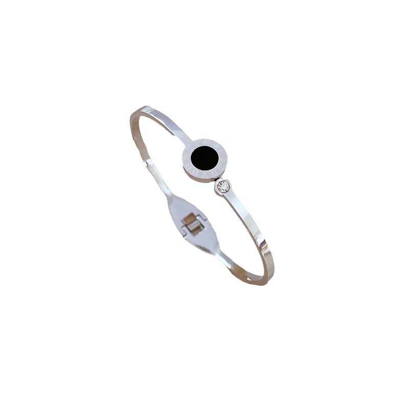 【 All-titanium Steel 】 European and American INS style Roman titanium steel bracelet, minimalist cross-border retro fashionable stainless steel jewelry Item Picture