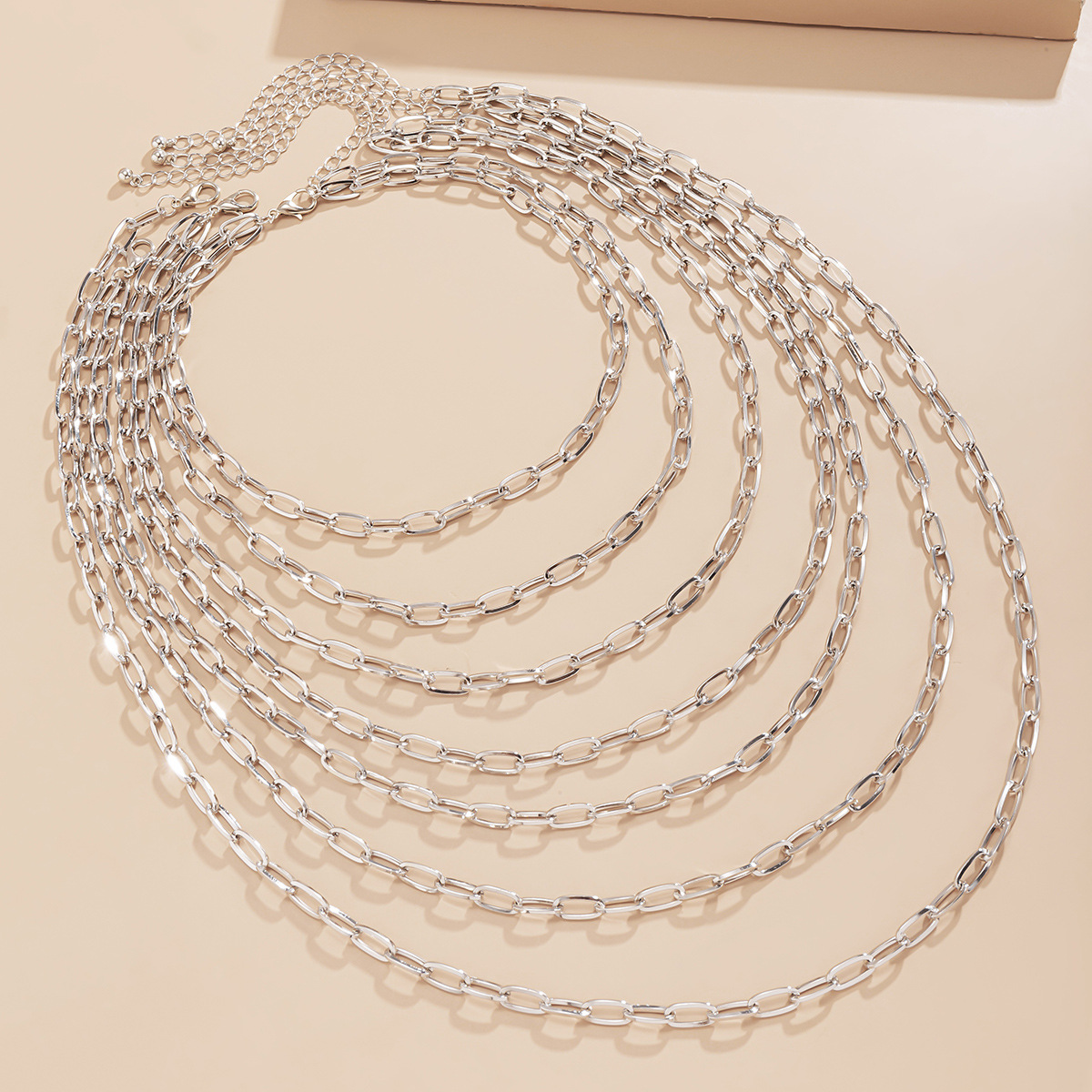 Hip-hop punk alloy chain necklace, female street style, rustic and cool metal geometric trendy necklace, cross-border accessories from Europe and America details Picture