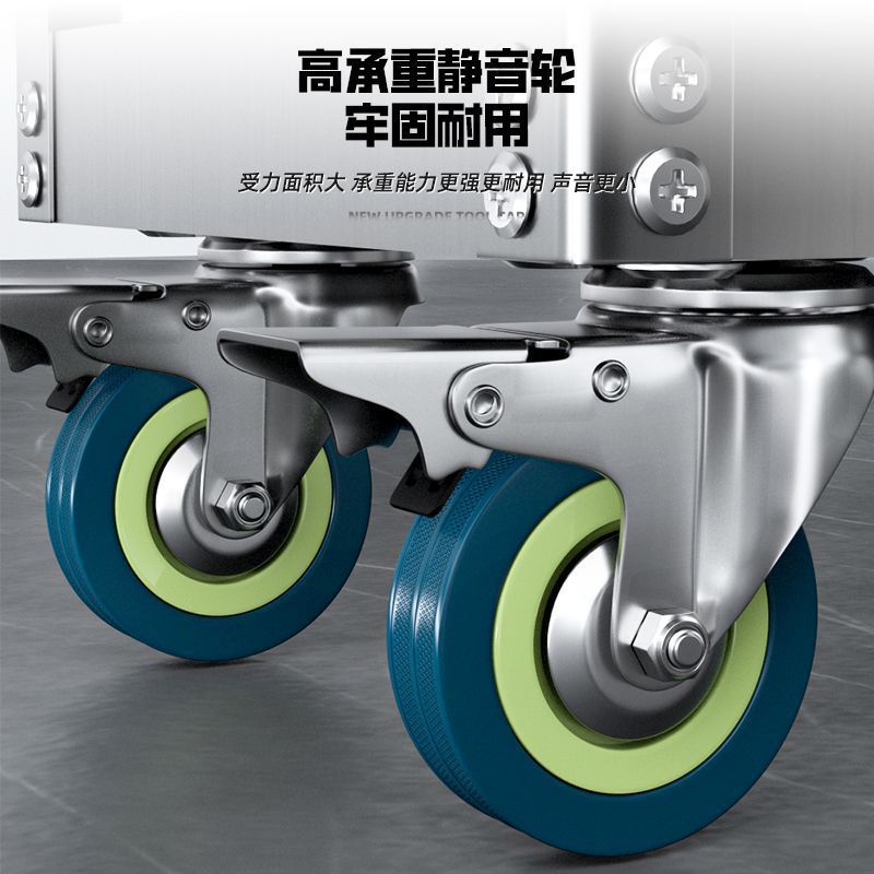 Guante Auto repair tool cart, three-layer maintenance handcart, steering brake wheel tool box, storage cabinet, multi-layer parts cart Specification drawing