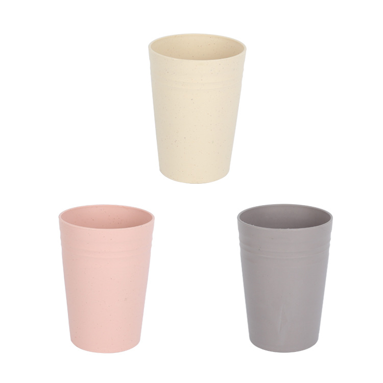 Wheat bellflower solid color simple plastic mouthwash cup, household brushing water cup, washbasin cup, anti-drop drinking cup Item Picture