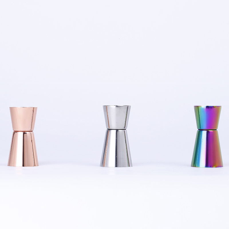 Wholesale of cross-border direct supply stainless steel ounce cups, double-headed rolled measuring wine glasses, double-headed wine glasses and mini liquor glasses Specification drawing