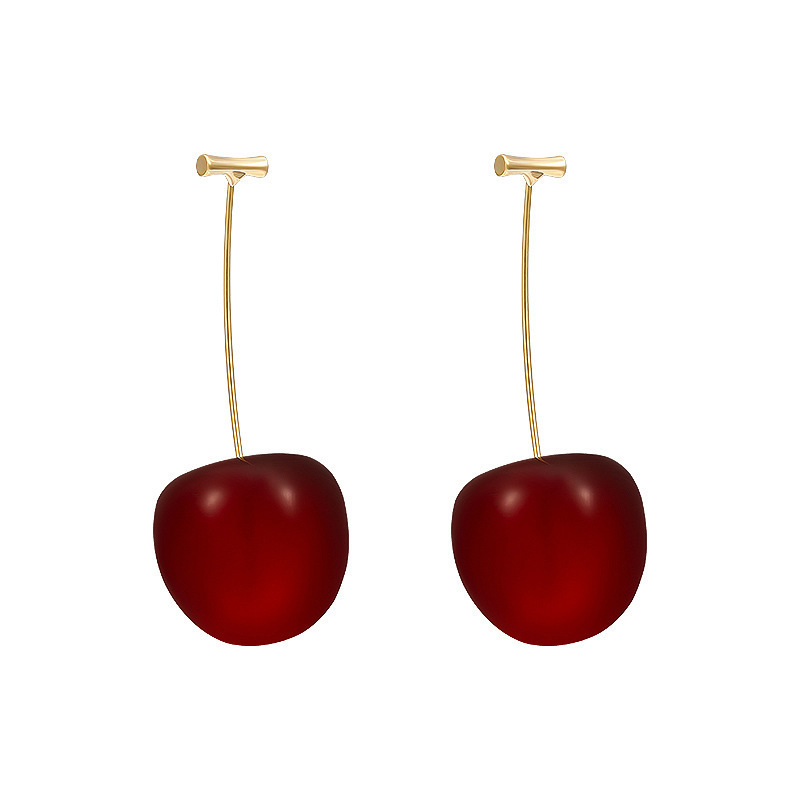 Early autumn cherry earrings, a high-end, light luxury and niche earpiece. Dried flower fruit cherry earrings, a fresh and sweet accessory for women Application Scenario