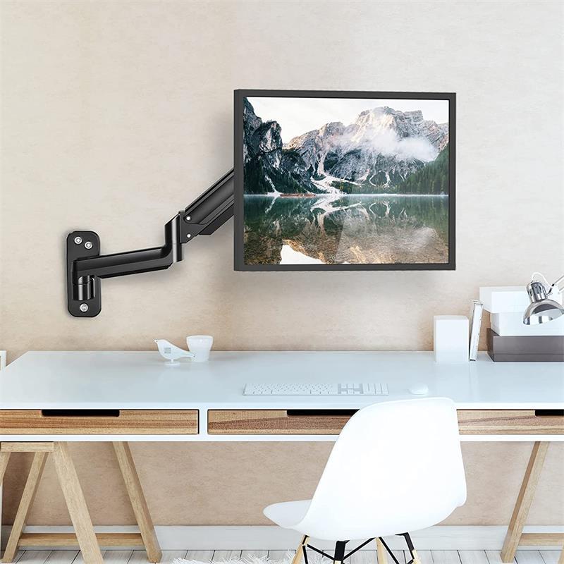 Single-screen air pressure arm display wall stand, single-arm computer hanger, lifting base, screen rotator full figure