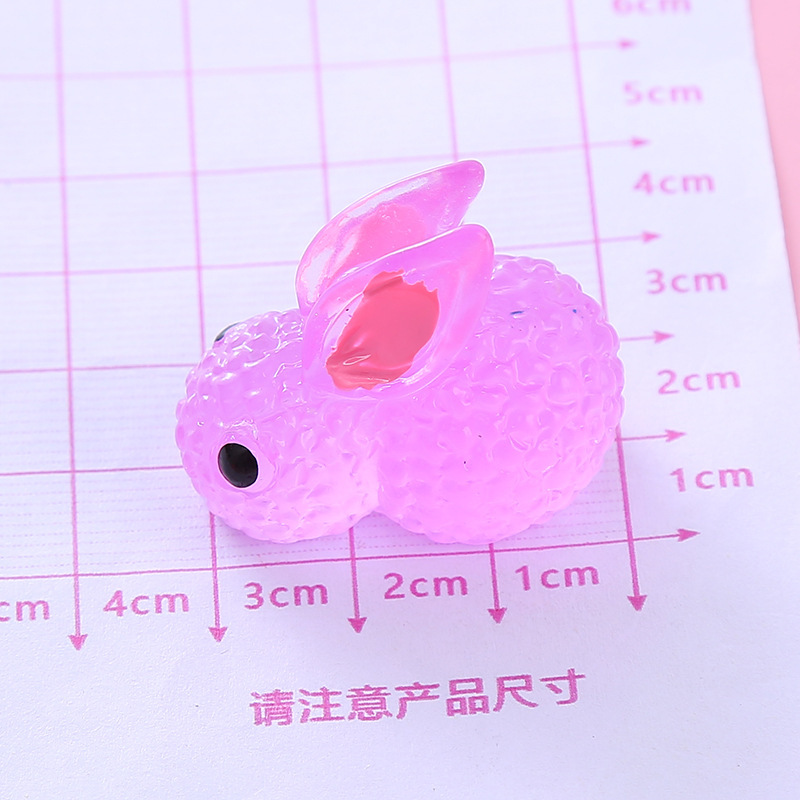 Resin accessories, luminous rabbits, cute cartoon children's trendy toys, creative luminous keychain accessories, and house play ornaments Specification drawing