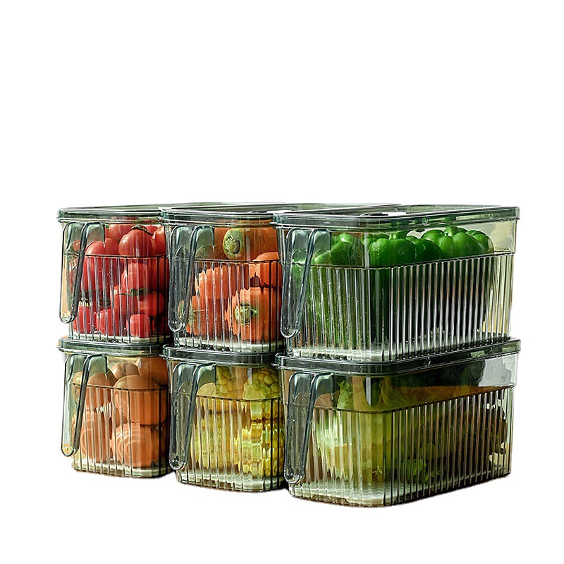 New refrigerator storage box, kitchen frozen vegetable creative time-keeping preservation box with lid, special storage box for refrigerators Item Picture