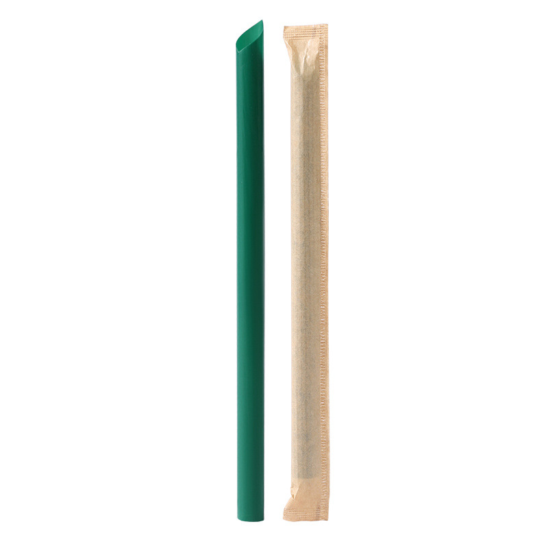 Disposable straws, thick, individually packaged, commercial food-grade plastic, green hot drinks, bubble milk tea, coffee, thin Item Picture