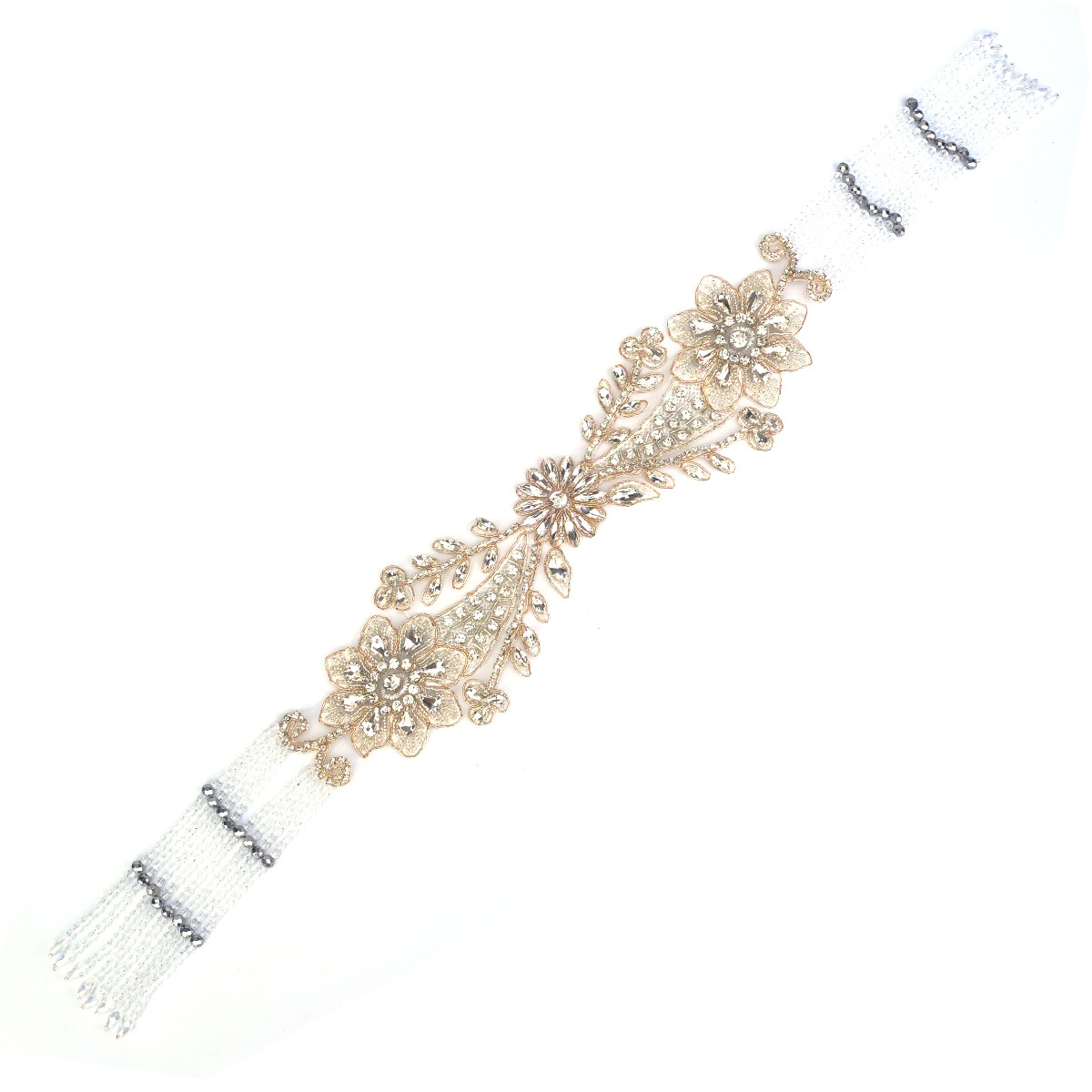 Middle Eastern hair-pressing headwear, water diamond hair chain, high-end diamond-encrusted headscarf decoration, retro crystal beaded tassel hair band for women Item Picture