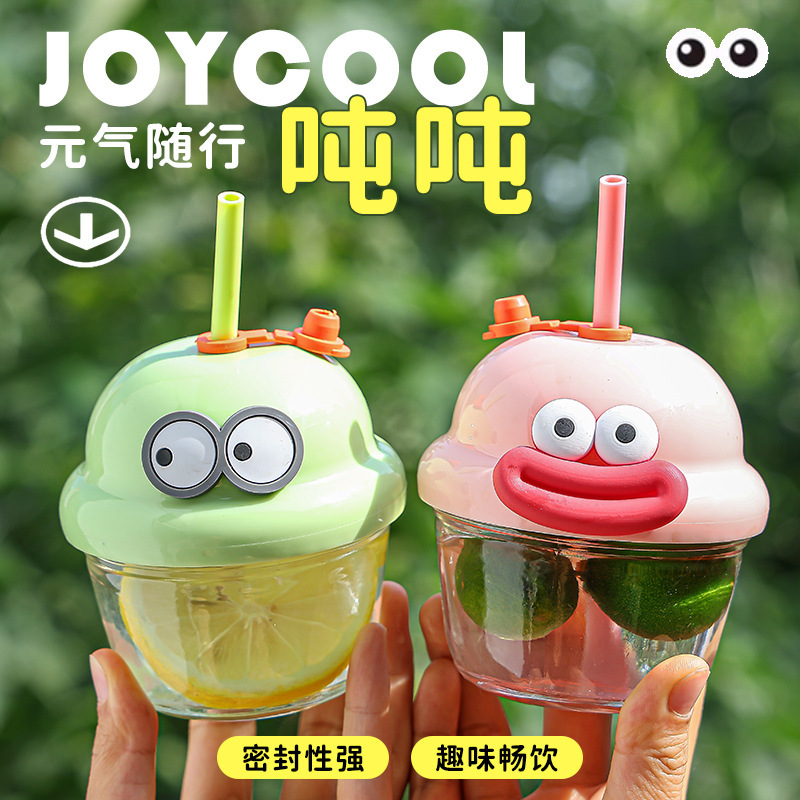 ins Dundun Cup Mini Water Cup Glass Cup Small Milk Cup Women's Coffee Milk Cup High Appearance level Chubby cup with straw details Picture