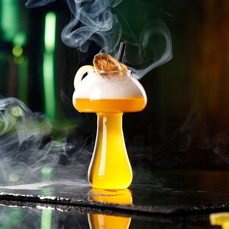 ins popular mushroom cup, smoked creative cocktail cup, Japanese sake bar, molecular food bar special wine glass Specification drawing