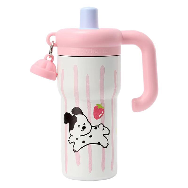 New cartoon insulated cup, 316 stainless steel water cup, outdoor portable ice cup, large-capacity thickened handle cup Item Picture