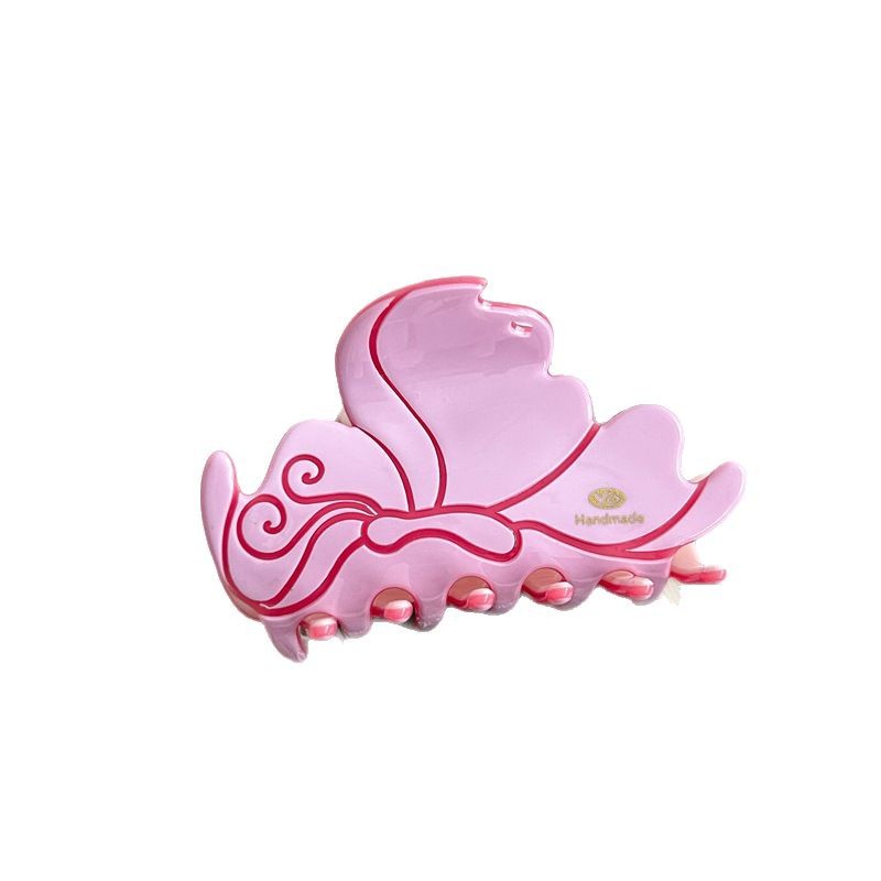 YD dual-color acetic acid Xiangyun scratch-off women's high-end bun hair clip, high ponytail large shark clip at the back of the head Item Picture