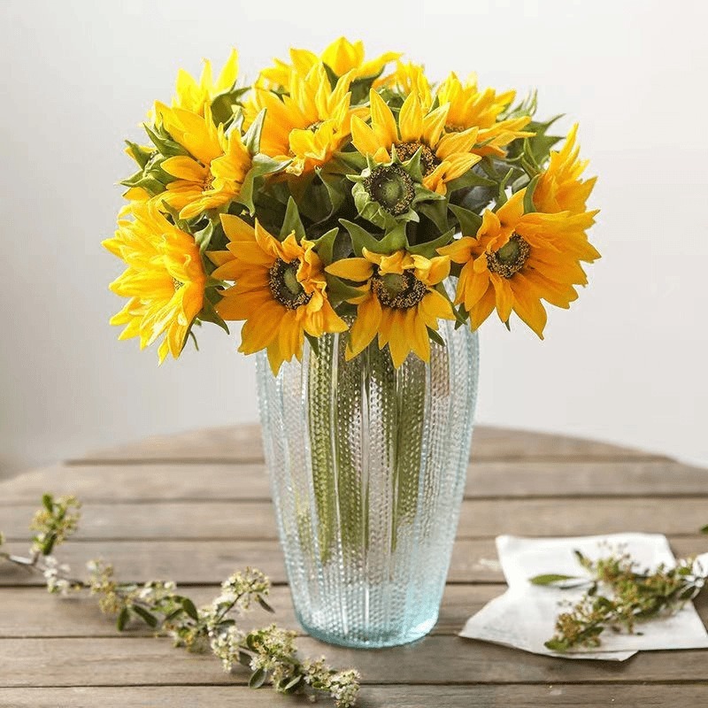 Nordic glacier patterned glass Ins-style vase, living room decoration, fresh dried flower arrangement, hydroponic transparent flower vase Specification drawing