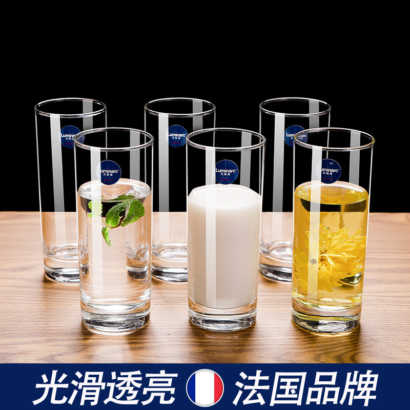 Wholesale bow and arrow modern simple glass straight cups, juice cups, beverage cups, tea cups, brewing tea cups, restaurant household cups full figure