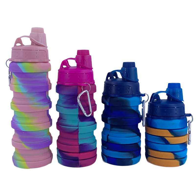 Cross-border folding silicone water bottle, portable telescopic water cup for sports and outdoor running, portable water cup for mountain climbing, travel and fitness Application Scenario