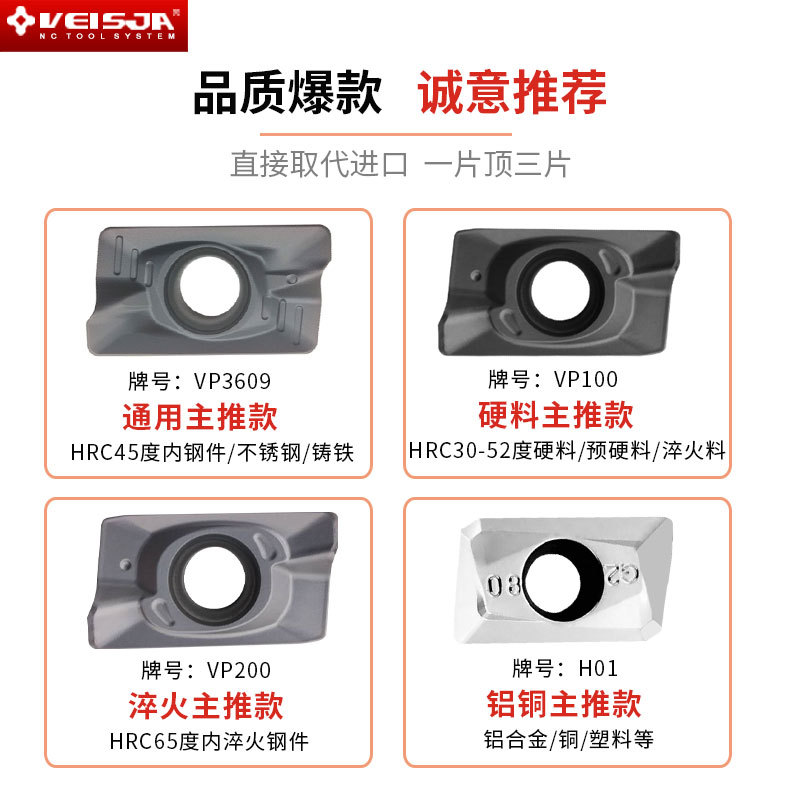 CNC milling cutter inserts APMT1604, hard alloy milling machine cutter heads 1135, Dulong milling cutter grain aluminum R0.8 super-hard details Picture