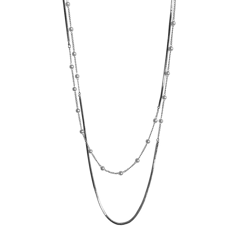 Double-layered pearl sweater chain for women's 2023 new trendy spring and summer design, a niche necklace accessory Item Picture