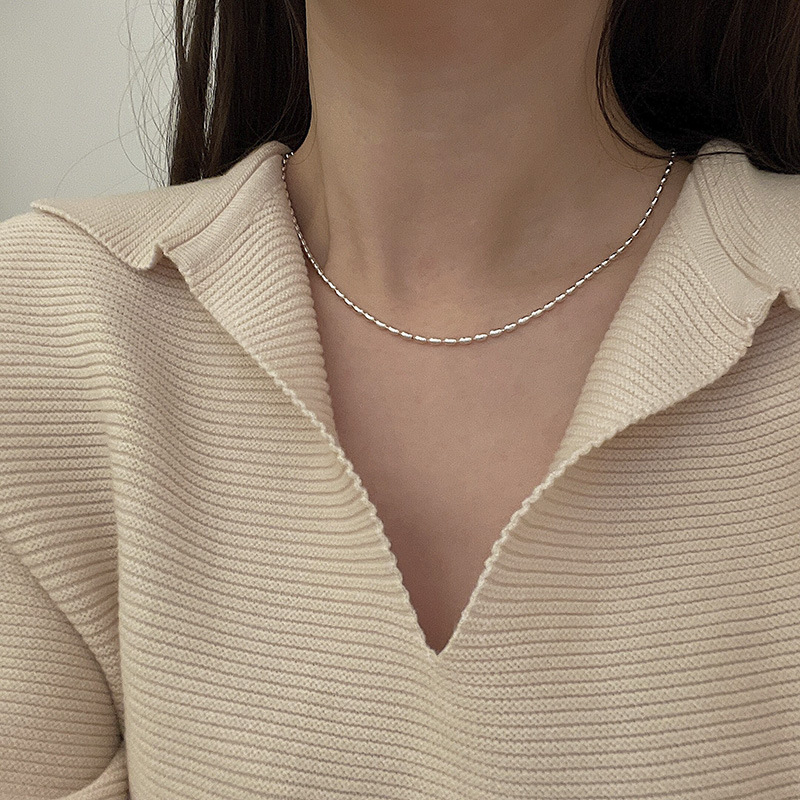 Xiaomi Grain Necklace, a unique and retro collarbone chain with a feminine design sense, is a trendy and popular necklace accessory in 2023 details Picture