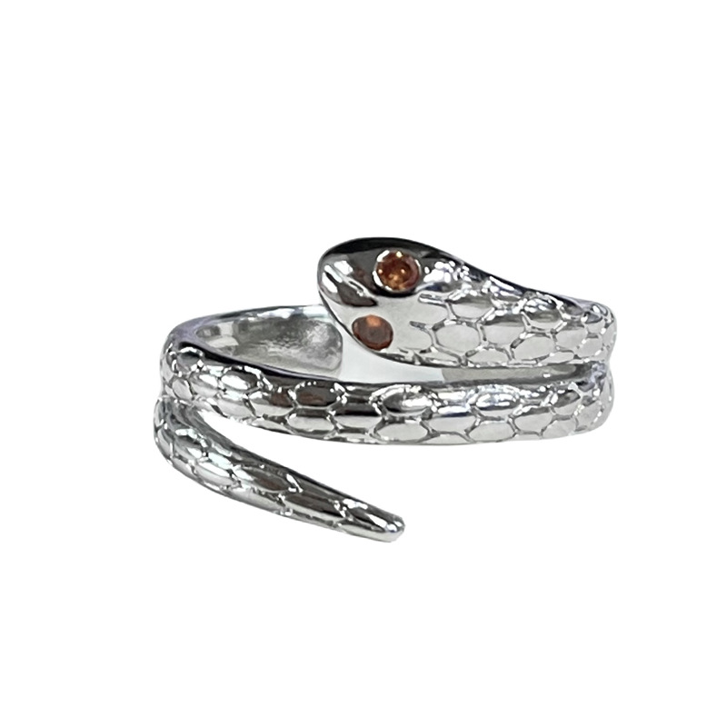 French light luxury high-end snake-shaped individual open ring, punk style, sweet, cool, fashionable and exquisite index finger ring trend Item Picture