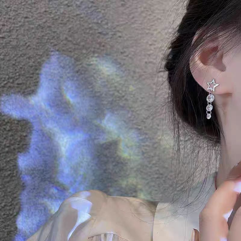 Sparkle ~ Star Zircon earrings for women, exquisite and unique, versatile five-pointed star stud earrings, ins style, design sense earrings Application Scenario