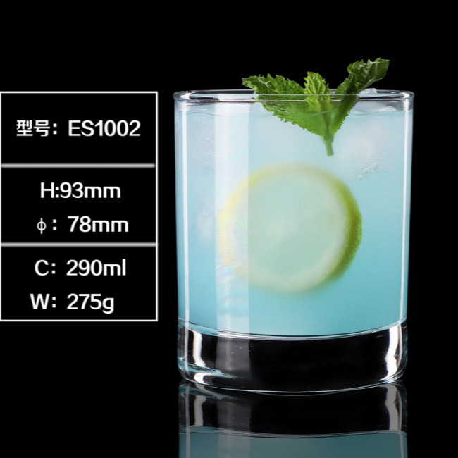 Creative transparent glass cups, beer mugs, restaurant bars, KTV whisky glasses, foreign wine glasses, thick-bottomed water glasses, beverages Specification drawing