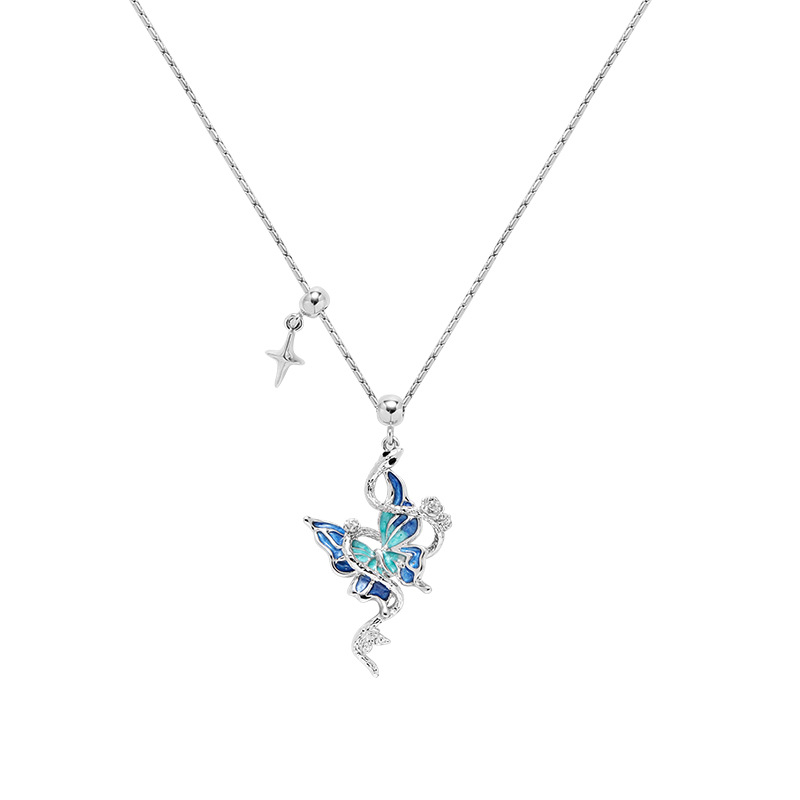 Original butterfly and snake necklace, high-end autumn and winter new sweater chain, light luxury, ins fashion, niche pendant wholesale Item Picture