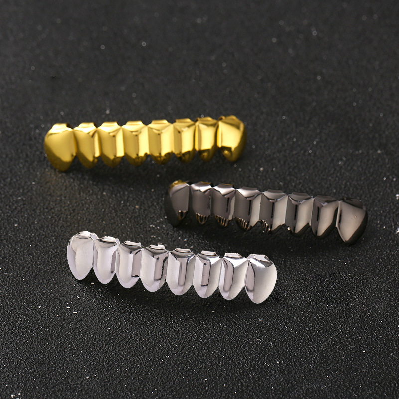 Classic eight-tooth European and American trend bestseller Hiphop decorative braces, fully smooth teeth grills braces Specification drawing
