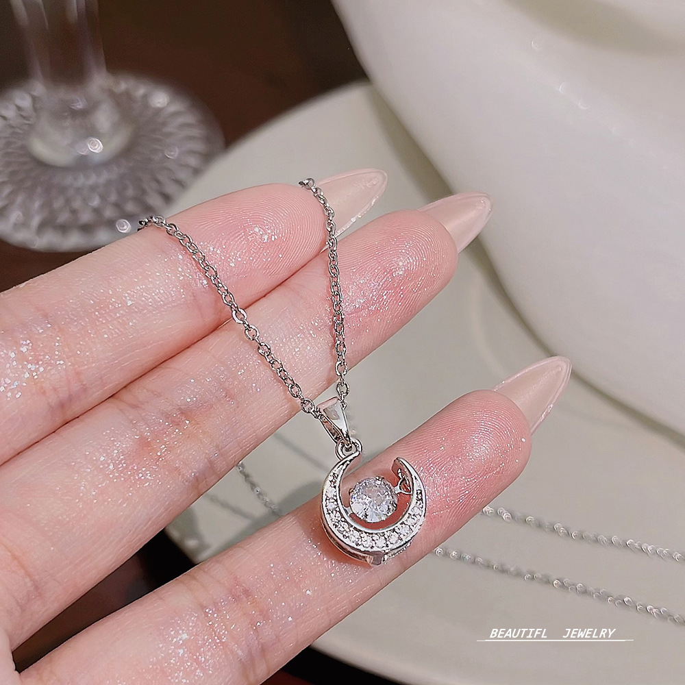 Moon necklace, light luxury and niche sweater chain accessory, women's pendant, versatile ins Maillard collarbone chain accessory Application Scenario