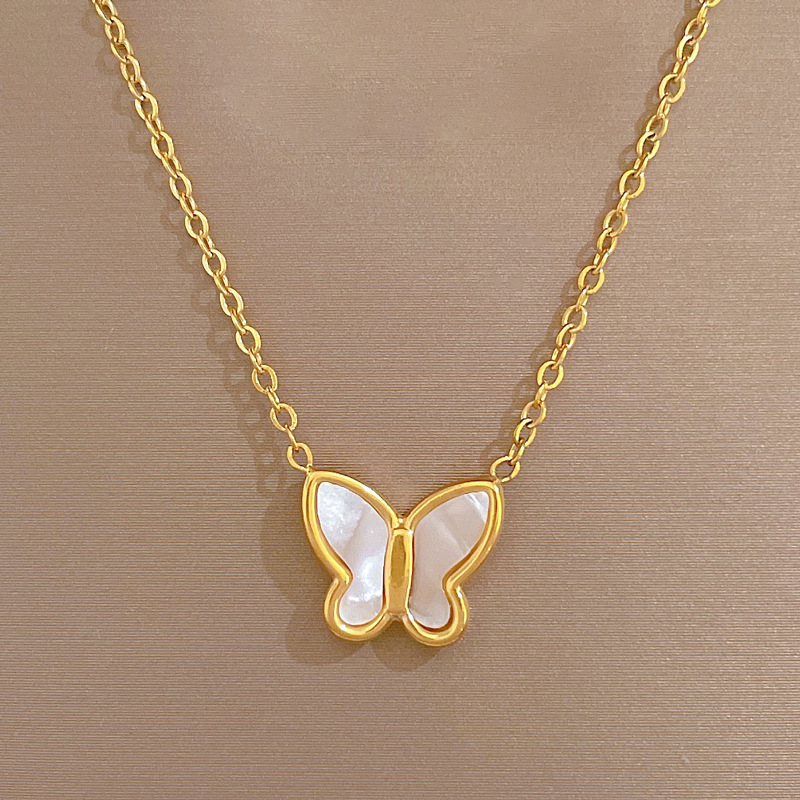 【 All-titanium Steel 】 Shell butterfly style, minimalist style, real gold necklace inside the furnace, women's ins collarbone chain Application Scenario