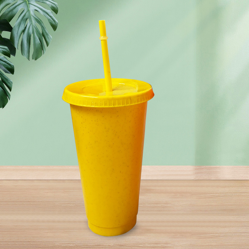 【 Processing and Customization 】 New color plastic cups, large-capacity plastic straw cups, available in multiple colors for wholesale Specification drawing