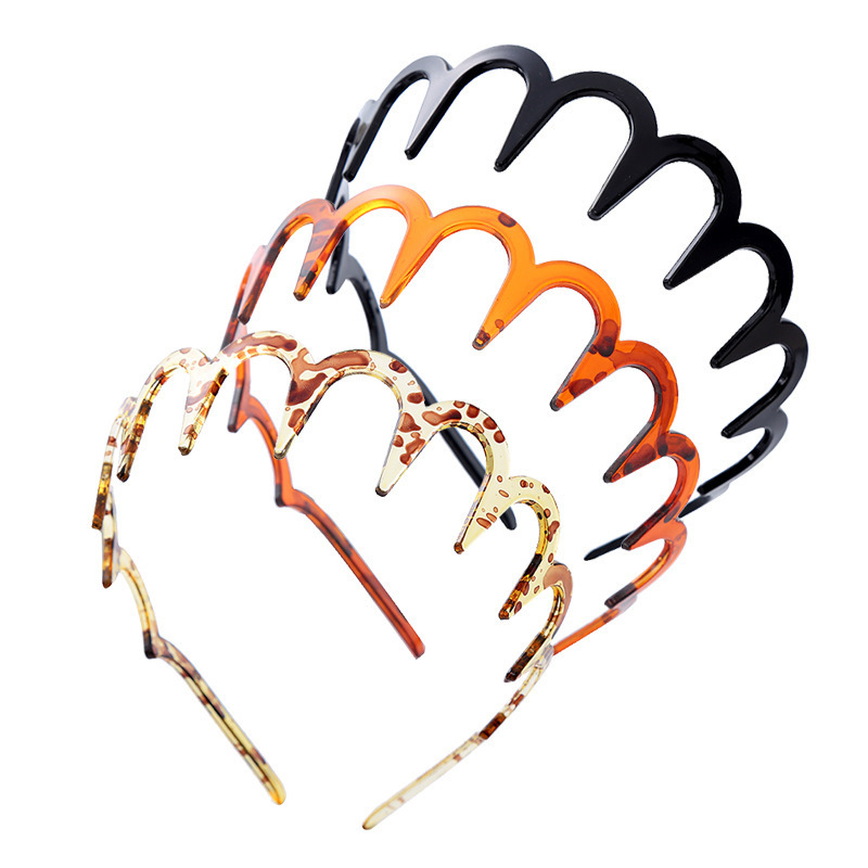 2025 New trendy hair accessory: Korean-style simple hair-fixing, toothed face-washing headband, leopard print versatile lace headband, cross-border Item Picture