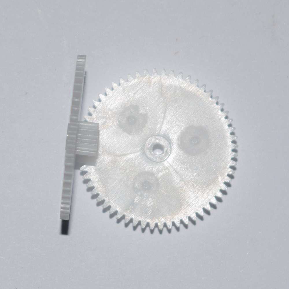 56+10 double-layer plastic gear, 0.5 module 2A 2B double-row double-row reduction gear piece, 2mm tight fit, loose fit Specification drawing