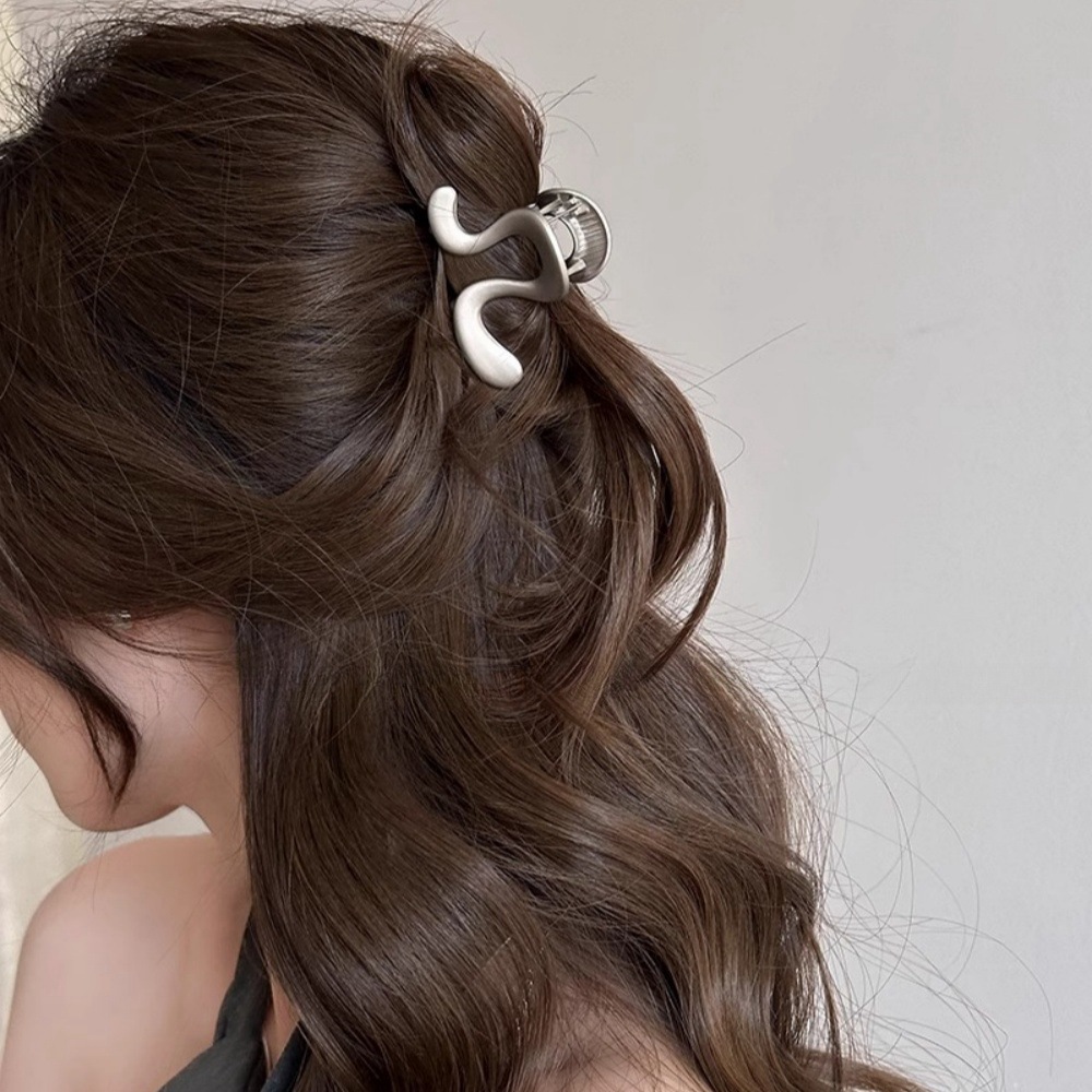 Small metal hair clip for women with a high-end feel, 2025 new style, half-tied hair at the back of the head, high ponytail claw clip, shark clip hair accessory Specification drawing