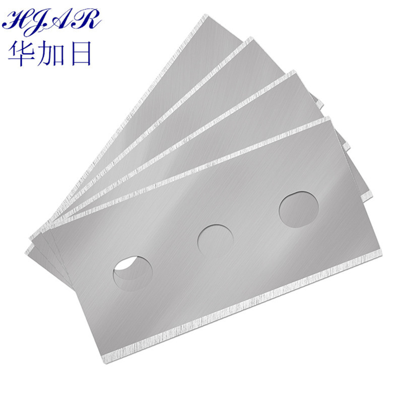 Double-sided three-hole blade slitting knife, three-hole knife for cutting plastic film tape, three-hole blade details Picture