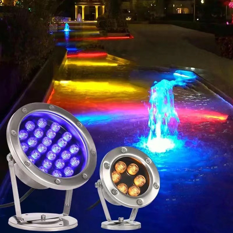 Underwater lights 12V, 24V low-voltage swimming pool lights, fountain lights, seven-color water feature spotlights, fish ponds, rockeries, cross-border supply lighting fixtures details Picture