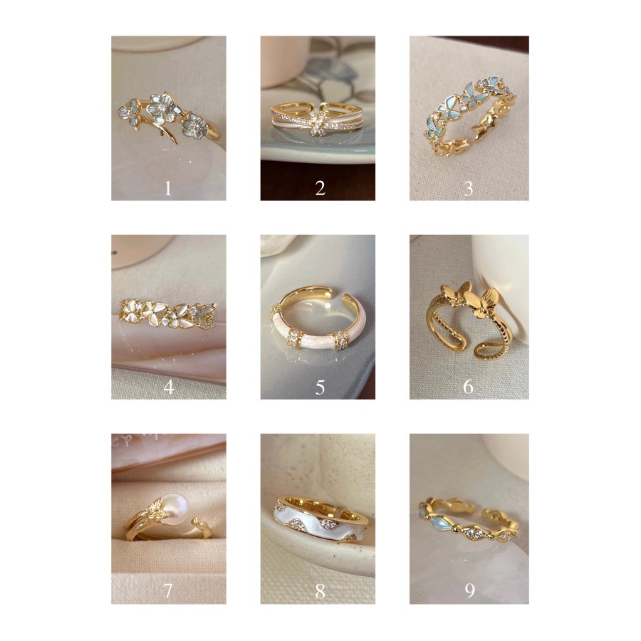 The new zircon drip glaze flower butterfly ring is a unique and light luxury index finger ring for women. It exudes a sense of sophistication and is a versatile ring trend details Picture