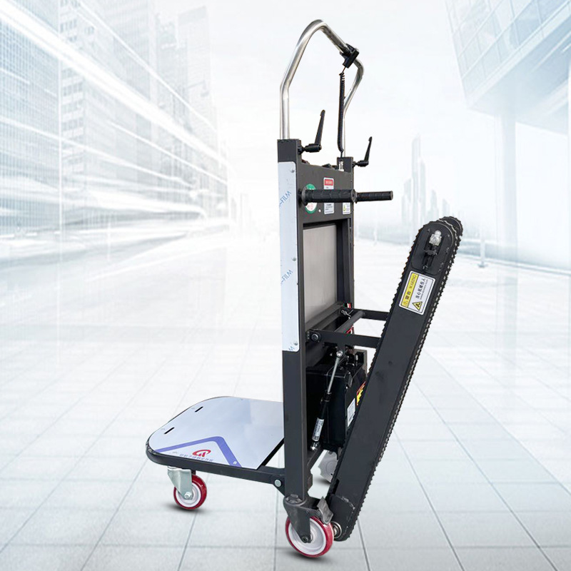 Electric stair climbing machine, crawler-type cargo handling stair climbing machine, high-floor stair climbing vehicle, automatic upstairs handling vehicle Specification drawing