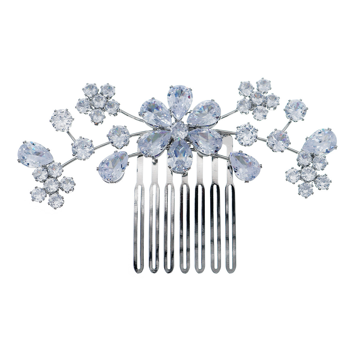 Bride's hair accessory, wedding dress, evening gown, headwear, simple and ins style, versatile updo, water diamond zircon hair comb, sunflower comb Item Picture