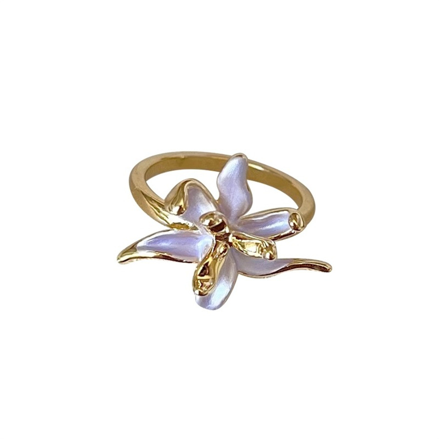 This exquisite purple iris ring is a unique and versatile index finger ring for women, exuding a sense of light luxury and high-end elegance Item Picture