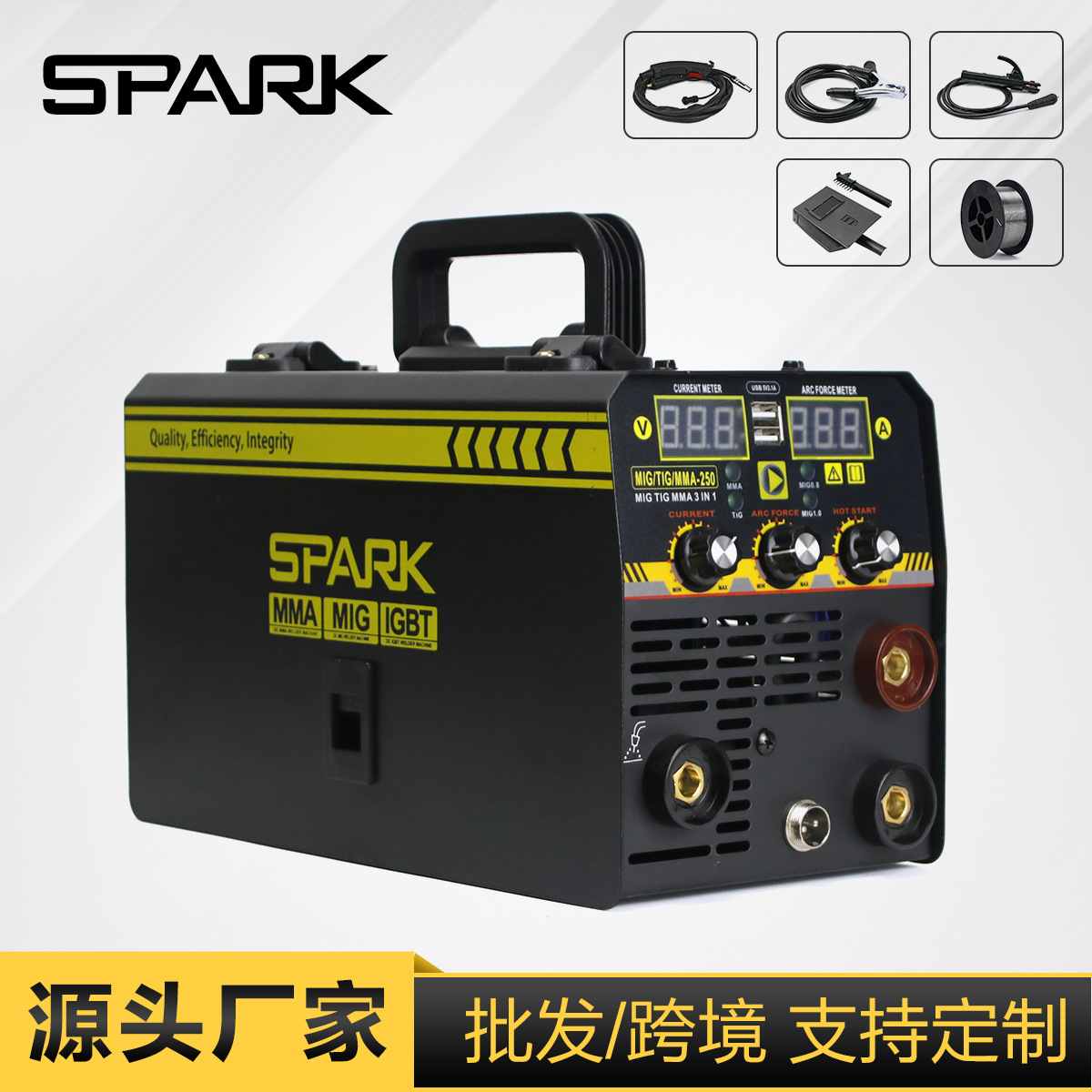 Cross-border search: SPARK gas shielded welding machine, household 220V argon arc welding machine, gas shielded welding machine, three-purpose electric welding machine full figure