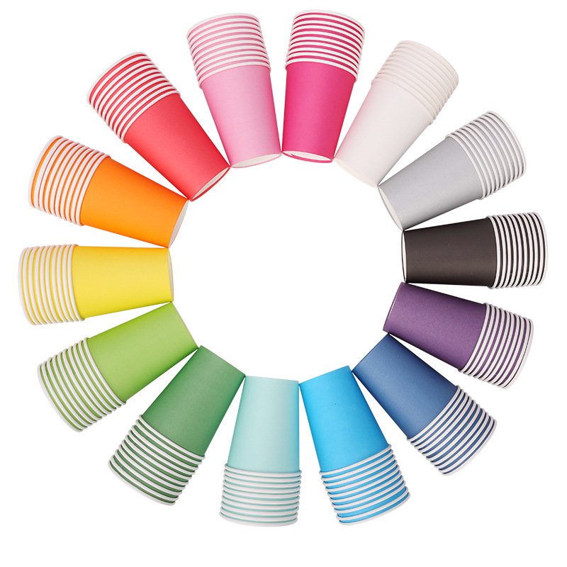Colored paper cups, handcrafted materials for kindergartens, disposable thickened paper cups, art DIY materials, children's handcrafting Item Picture
