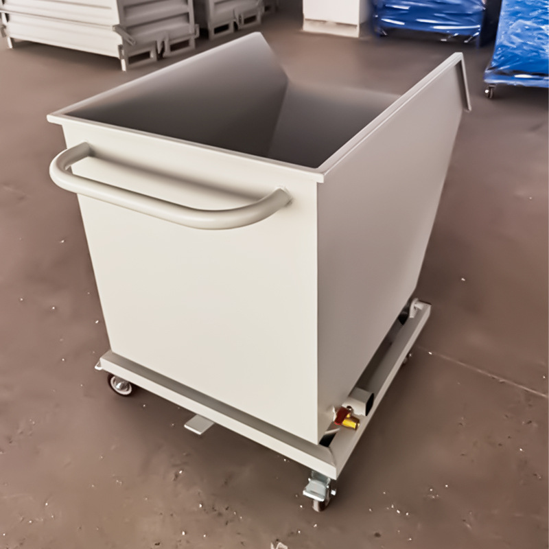 The SJ-txc chip collection truck is a self-unloading hand-pushed waste material for heavy industrial waste such as aluminum chips in the workshop details Picture