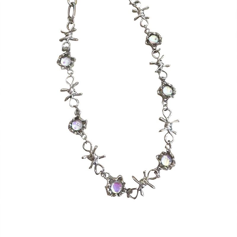 Super beautiful moonstone ~ Sweet and cool Spice Girl necklace, women's design sense, niche collarbone chain, 2022 new trend Item Picture