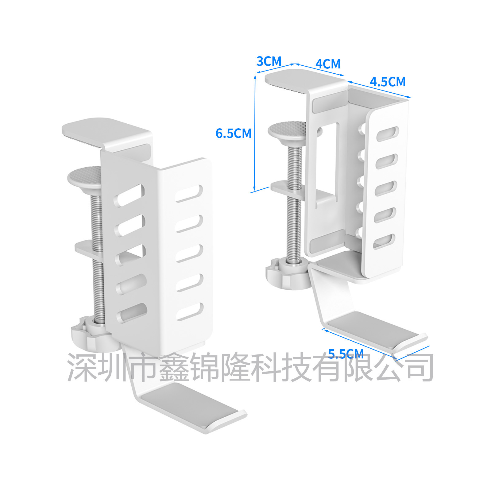 A multi-functional side notebook cooling stand without drilling holes, a universal storage stand for desktop computers and tablets, and adjustable Specification drawing