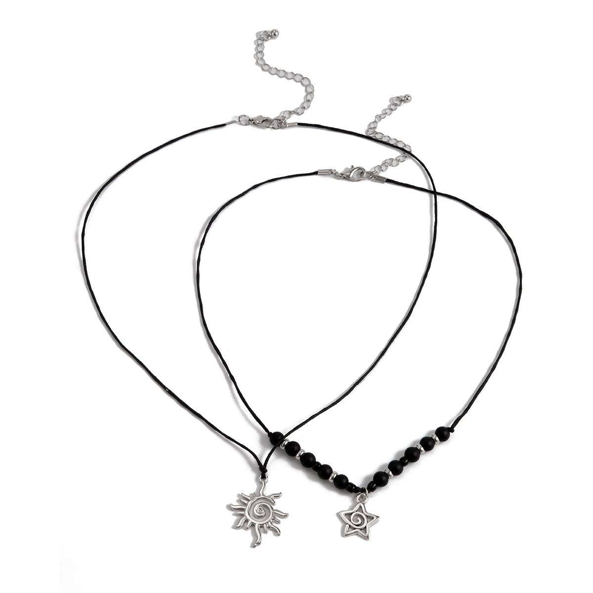 European and American cross-border jewelry sunflower frosted wax thread collarbone chain, fresh and elegant alloy pearl set necklace Item Picture