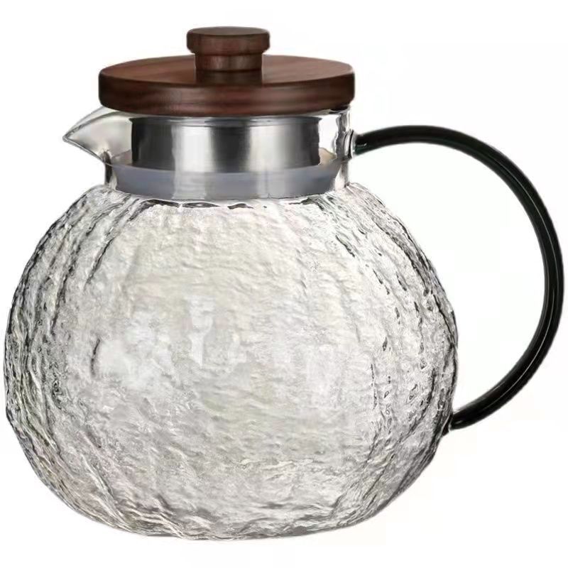 Teapot and cup set, heat-resistant glass cold water bottle, tree pattern household living room glass water bottle, cold water bottle, cup, large capacity Item Picture