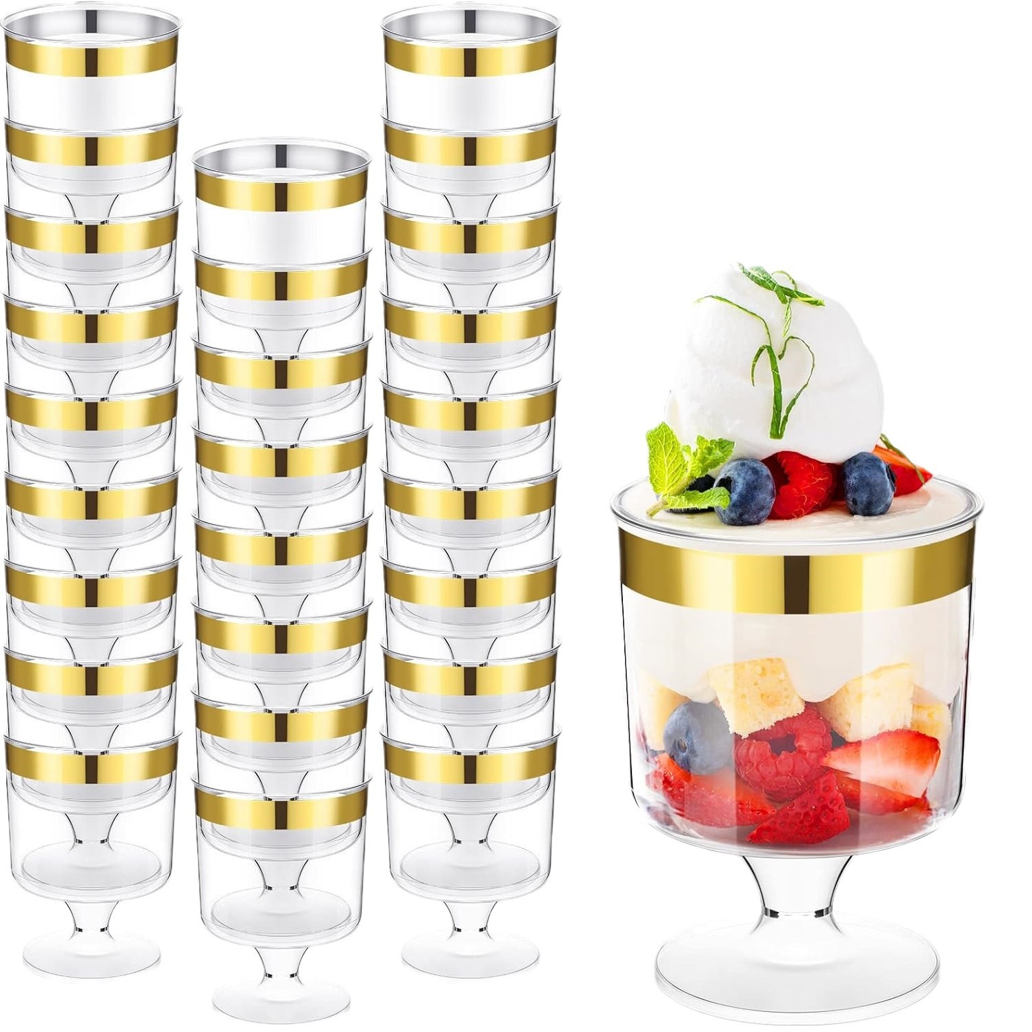 Wholesale 150ML disposable plastic mousse cup transparent jelly dessert for wedding party Phnom Penh dessert cups Item Picture