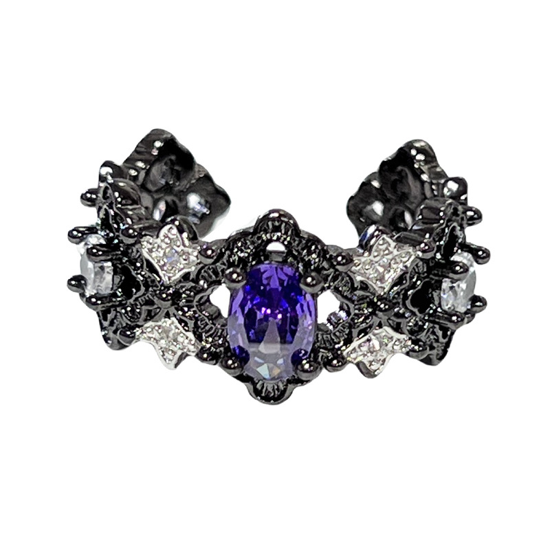 Dark black butterfly-shaped ring for women, unique punk, hot girl, high-end, gender-neutral, niche ring trend Item Picture